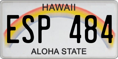 HI license plate ESP484