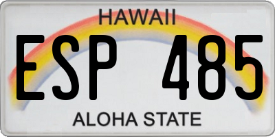 HI license plate ESP485