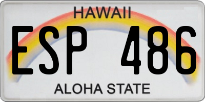 HI license plate ESP486