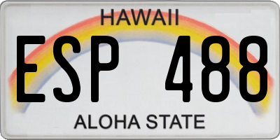HI license plate ESP488