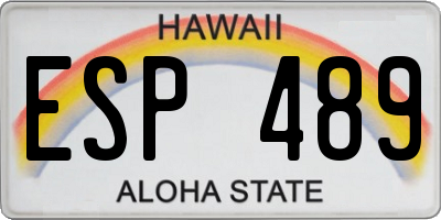 HI license plate ESP489