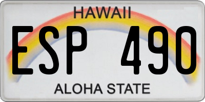 HI license plate ESP490