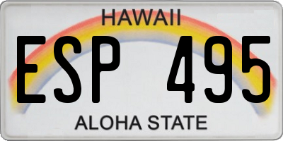 HI license plate ESP495