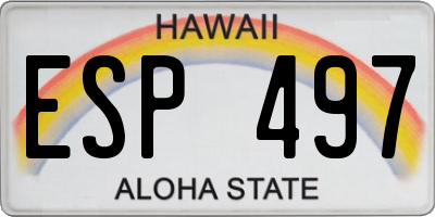 HI license plate ESP497