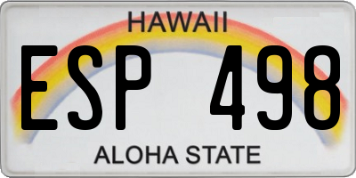 HI license plate ESP498
