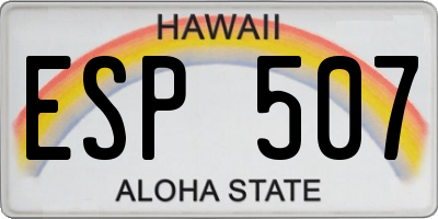HI license plate ESP507