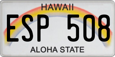 HI license plate ESP508
