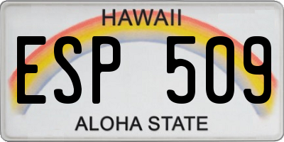 HI license plate ESP509