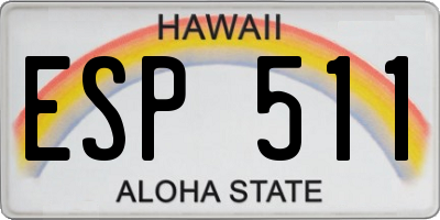 HI license plate ESP511