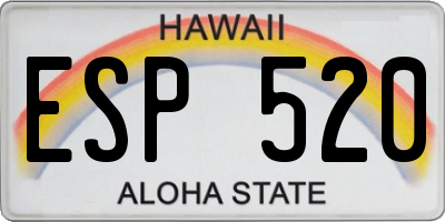 HI license plate ESP520