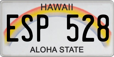 HI license plate ESP528