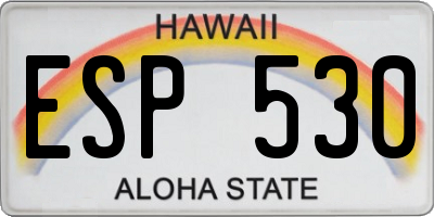 HI license plate ESP530