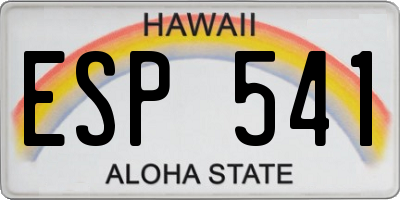 HI license plate ESP541