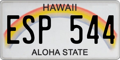 HI license plate ESP544