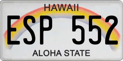 HI license plate ESP552