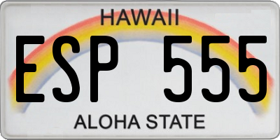 HI license plate ESP555