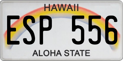 HI license plate ESP556