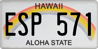 HI license plate ESP571