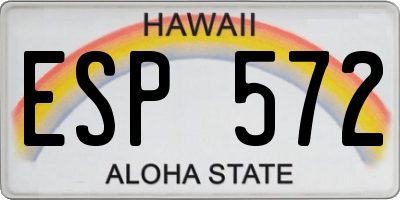 HI license plate ESP572