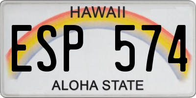 HI license plate ESP574
