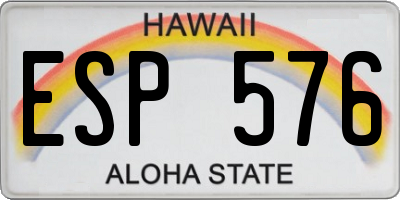 HI license plate ESP576