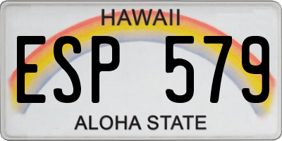 HI license plate ESP579