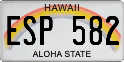 HI license plate ESP582