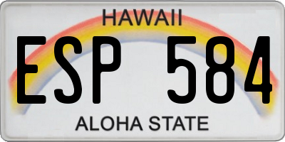 HI license plate ESP584
