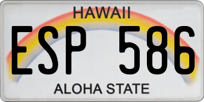 HI license plate ESP586
