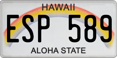 HI license plate ESP589