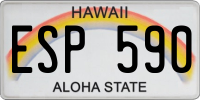 HI license plate ESP590