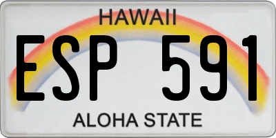 HI license plate ESP591