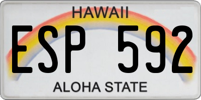 HI license plate ESP592