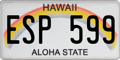 HI license plate ESP599