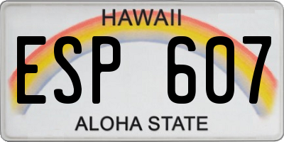 HI license plate ESP607
