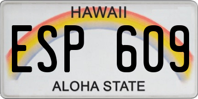 HI license plate ESP609