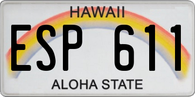 HI license plate ESP611