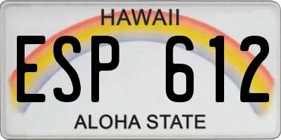HI license plate ESP612