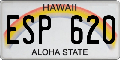 HI license plate ESP620