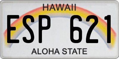 HI license plate ESP621