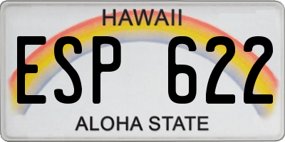 HI license plate ESP622