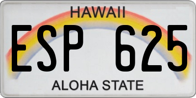 HI license plate ESP625