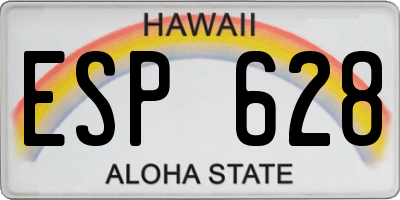 HI license plate ESP628