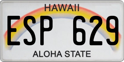 HI license plate ESP629
