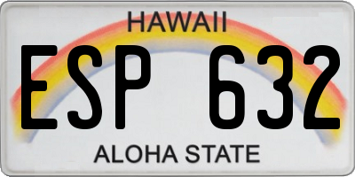 HI license plate ESP632