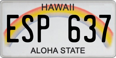 HI license plate ESP637