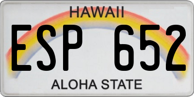 HI license plate ESP652