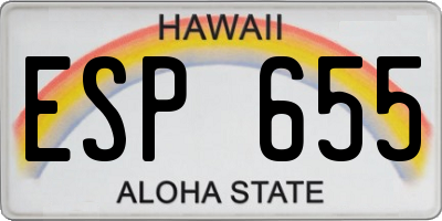 HI license plate ESP655