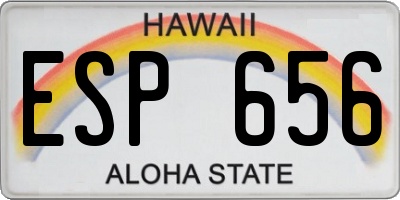 HI license plate ESP656