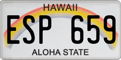 HI license plate ESP659